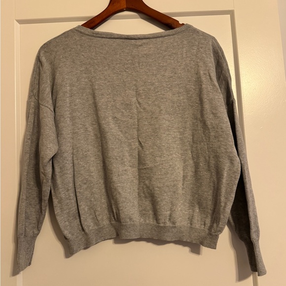 EUC! Sparkle & Fade Crop Sweater with Black 'Je t'aime' Print, Size XS - Picture 3 of 5